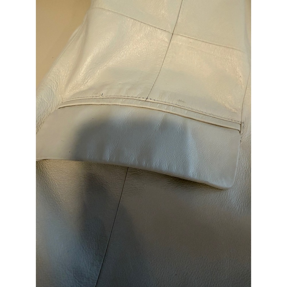 Terry Lewis Classic Luxuries Cream Leather Blazer Jacket Womens 1X Off White - Picture 6 of 16